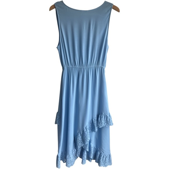 TRACY REESE x Anthropologie Carolina Eyelet Midi Dress | Light Blue Sleeveless M - Picture 5 of 10